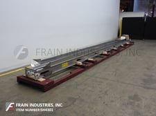 11-3/4" wide x 27.6' long, Stainless Steel table top conveyor, flat top Intralox belt, 1/2 HP drive