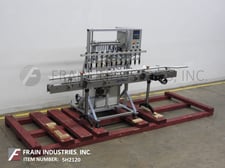 Liquid Packaging Solutions #306-150MOD1, 14 head, Stainless Steel, automatic, inline left to right overflow