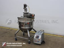 Image for 100 gallon Lee #100NEM, 316 Stainless Steel, double motion kettle, 36" diameter x 30" deep, 90 psi, lift off covers with safety shut off