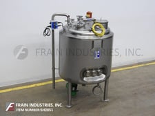 150 gallon Feldmeier #TK115, 316L Stainless Steel insulated internal vacuum tank, 36" dia. x 42" deep, 50 psi