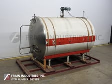 2800 gallon Cherry Burrell, 304 Stainless Steel insulated horizontal tank, 84" diameter x 120" straight side