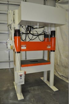 100 Ton, Beckwood #31144, hydraulic press, 8" stroke, 23" daylight, 42" x24" bed, 230/460 V., 3-ph, 1996