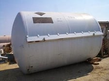 8150 gallon Pfaudler, 25 psi, horizontal storage vessel, glass lined, 120" diameter x 145" long, welded dish