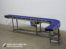 17.5" wide x 20.5' long, E-Quip table top curved conveyor, Stainless Steel, 1 HP drive