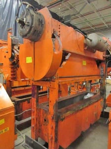 100 Ton, Rousselle, straight side double crank press, 4" stroke, 15.2" Shut Height, 100" x 30" bed, 10 HP