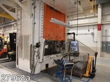 220 Ton, Schuler #HPDZB200, hydraulic press, 23.6" stroke, Allen Bradley Versa View 1500 PLC Control, 2002
