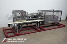 Langen #B1, semi-automatic, horizontal, continuous motion, glue cartoner, 40-120 containers per minute