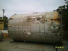 11500 gallon Stainless Steel tank, jacketed, 10' 6" diameter x 18' straight side, dome top, flat bottom, 4"