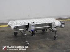 Image for 7-1/2" wide x 4.7' long, Dorner, Stainless Steel cleated feed conveyor, Neoprene belt, 1/2 HP drive with a vari-speed control