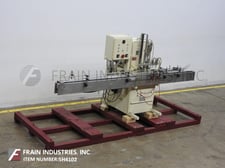 Filamatic #DAB-16-4, automatic, inline, 8-head piston filler, with 3-1/4" W x 112" L Delrin conveyor, on