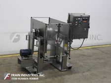 1 cu.ft. Gemco, Stainless Steel, slant cone tumble mixer, 11" ID infeed & discharge ports, clamp down covers