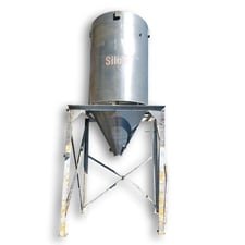 Aluminum silo, cone bottom hopper, 150 cu.ft., 7' long straight side, 16' 8" overall, #14256