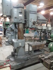 5' -11" American Tool Works, radial drill, 45-1250 RPM, 12" spindle travel, 2-1/2" dia spindle, box table
