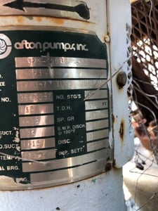240 GPM @ 160' TDH, Afton, 2x3x7 ILVK, 3560 RPM, #3051