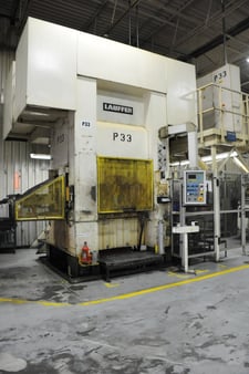 320 Ton, Lauffer #RPN-320, down-acting hydraulic press, 14.5" stroke, 24.8" daylight, 1993, #10398
