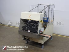 Delkor #752, automatic, dual head top load tray former with hot melt glue sealer, 5-60 cycles per minute each