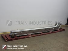Image for 8" wide, GES, Stainless Steel, inclined cleated conveyor, 214" discharge, 3/4 HP