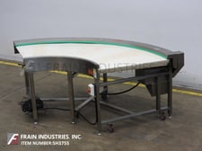 39" wide x 8.6' long, Stainless Steel belt conveyor, 90° curved