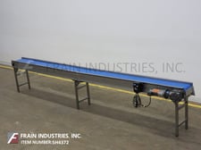 12" wide x 15.8' long, Stainless Steel, table top conveyor, Intralox belt, 34"-38" infeed/discharge, 1/2 HP