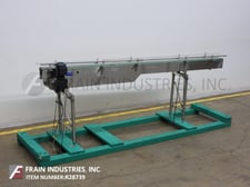 6" wide x 142" long, Sidel, Stainless Steel tabletop conveyor, 47" infeed/discharge height, 3/4 HP drive