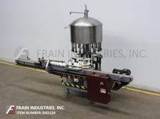 Horix #HBP9-18-59, automatic, 18 head, rotary, pressure gravity filler, all Stainless Steel contact parts