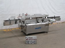 Kalish #LS4000, automatic, inline, Stainless Steel, pressure sensitive wrap labeler, 20-100 cpm, chain