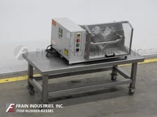 Patterson-Kelley, master blend yoke design, 2 qt. table top twin shell mixer, all 316 Stainless Steel