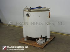 500 gallon Tycon USA, glass lined, low pressure jacketed, mixing tank, 53" diameter x 56" deep