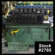 10 Stand, Tishken #10-4-1-1, rollformer w/punch press & cut-off press, 1" x 3.5", $7950.