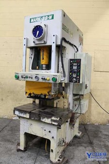 88 Ton, Seyi #MK88, hydraulic gap OBG punch press, 5.9" stroke, 40-75 SPM, 1996, #67685