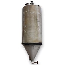 Brismet #T-6061-T6-ALUM, aluminum silo, 350 cu.ft., storage bin cone hopper, bristol metal, 1973, #16673