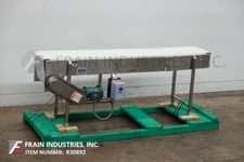 16" wide x 8' long, Nercon, Stainless Steel table top conveyor, Intralox belt, 37" H infeed/discharge, 1/2 HP