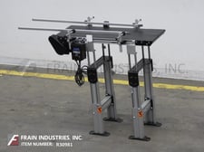 12" wide x 3' long, Dorner #2200, aluminum frame belt conveyor, 28"-36" H infeed/discharge, vari-speed