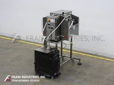 Filamatic #DAB-32-2, semi-automatic 2-head table top piston filler, 1ml to 1100ml fill range, (2) 550cc