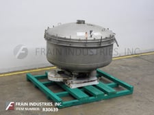 66" Gump #CP-53, Stainless Steel, inline sifter/ screener, 8" top center inlet, bolt down cover, 3-self
