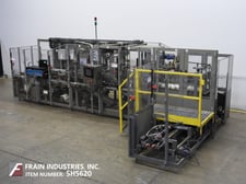 Douglas #DLT, automatic, continuous motion, horizontal, tray former, loader & hot melt glue sealer, 5-75