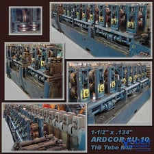 1-1/2" x 0.134" Ardcor #U-10, Tig tube mill, 6" roll space, 2" spindle diameter, 25 HP, #14013
