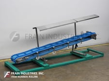 HiMEC #HSTF16FMB3, Himec Steel, inclined cleated conveyor, food grade conveyor belt, 176" L incline, 43"-55"
