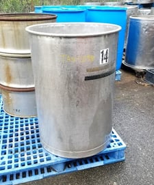 60 gallon Stainless Steel drum / tank, 23" diameter x 32" T/T