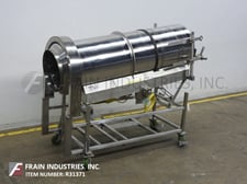 Stainless Steel, continuous motion, rotary ribbed coating drum, 28" ID x 95" long rotating coating drum, 26"