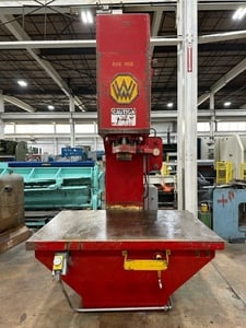 100 Ton, Williams hydraulic C-frame press, 18" stroke, 28" daylight, 26" throat, #28109