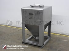 49.44 cu.ft., Tote Systems #1400L, 316 Stainless Steel, 1400 liter capacity, 48" W x 48" L x 60" D, 24" dia.