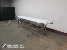 24" wide x 10.1' long, Stainless Steel table top conveyor, flat top Intralox style belt with an