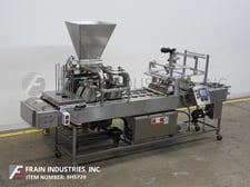 Volumetric Technology Inc #IDX282DLX, servo driven, (4) head piston and 2-up inline cup filler, 5-50