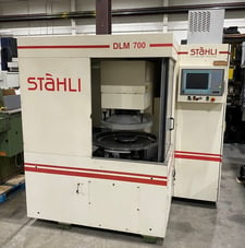 Stahli #DLM700-3, 28" whl, dbl.side hone/fine grind, Siemens Simatic, chlr, load tables, 2002