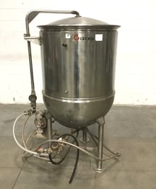 80 gallon Groen #KR-80, jacket rated 25 psi @ 300 Degrees Fahrenheit, Stainless Steel jacketed steam sanitary