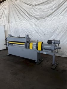 5' x 1/4" Rowe pinch roll, 7" dia rolls, 62.5" btwn housings, 43" pass line, 25 HP DC