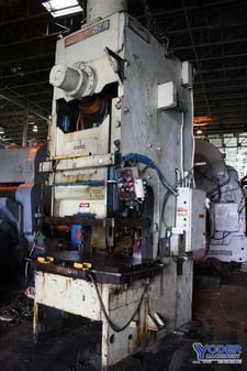 250 Ton, Niagara #E250, double crank gap frame press, 12" stroke, 22" Shut Height, air clutch, #68196