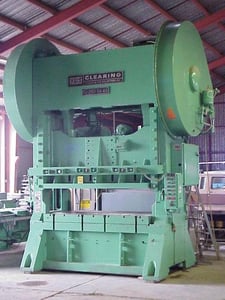 250 Ton, Clearing #S2, mechanical straight side double crank press, 12" stroke, 32" Shut Height, 30 SPM, 84"