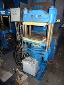 62 Ton, F h Maloney 4-post hydraulic molding press, 10 stroke, 10.5" DL, up-acting, electric heated platen